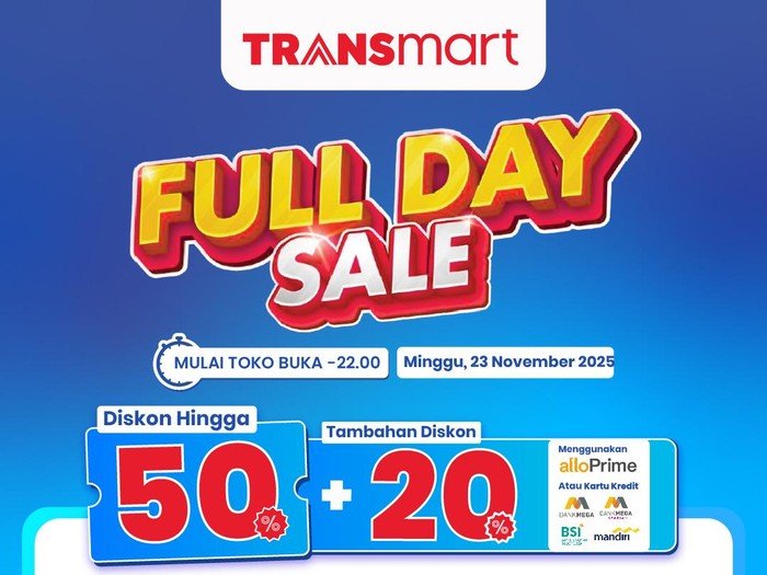[Selamat Datang di Transmart! Jelang Lebaran, Manfaatkan Diskon 50% + 20% Sebelum Terlambat]