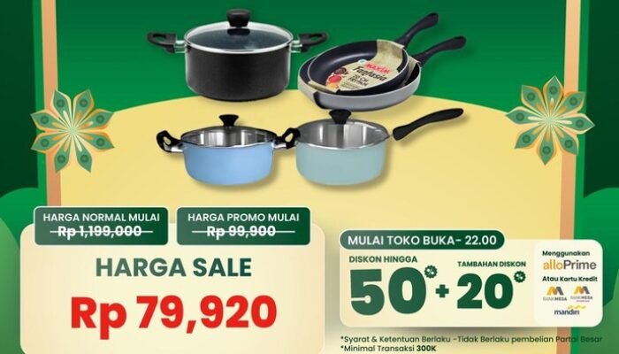 Hemat Belanja Peralatan Masak di Transmart Full Day Sale, Dapatkan Diskon 50% + 20%