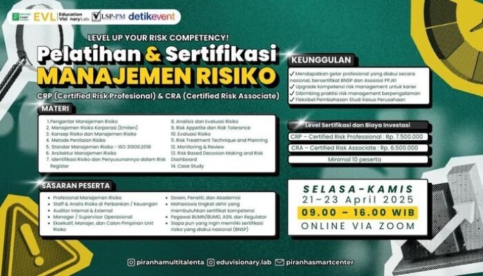 “Jebol Batas Risiko Bisnis, Kuasai Manajemen Risiko Organisasi dengan CRP & CRA!”