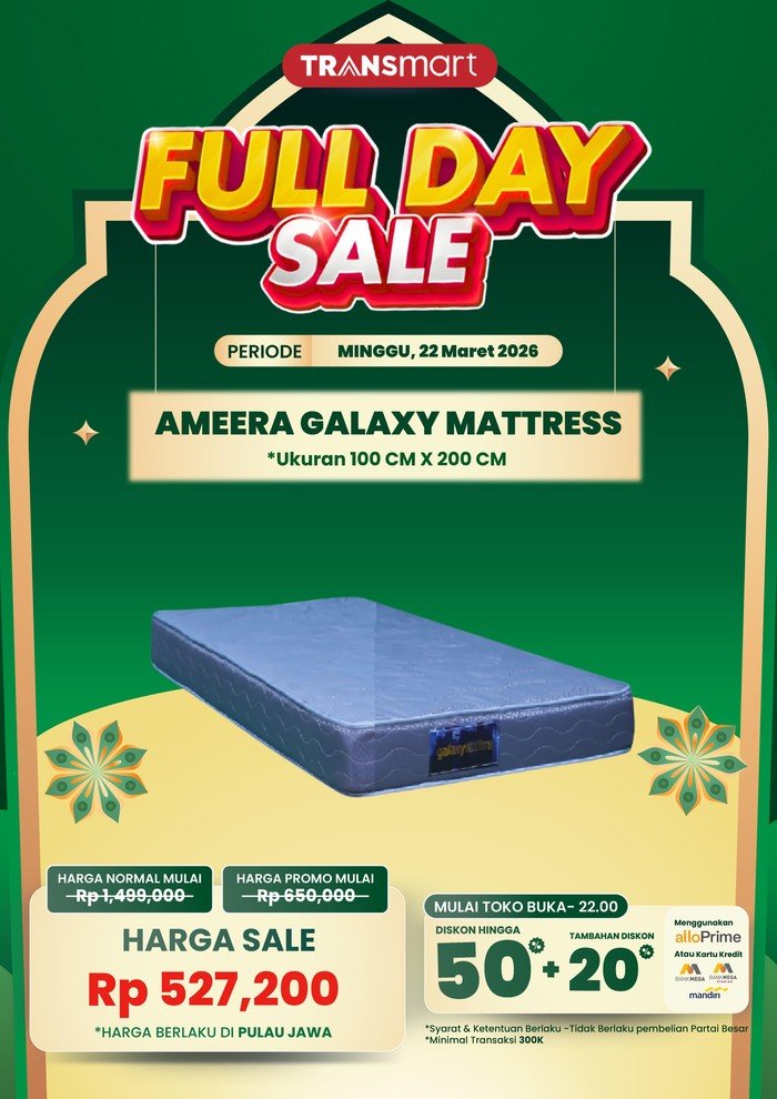 Rahasia Nyaman Lebaran: Kasur Berkualitas Hanya Rp 500 Ribuan di Transmart!